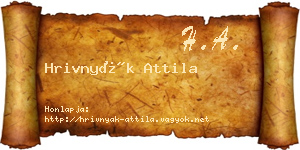 Hrivnyák Attila névjegykártya